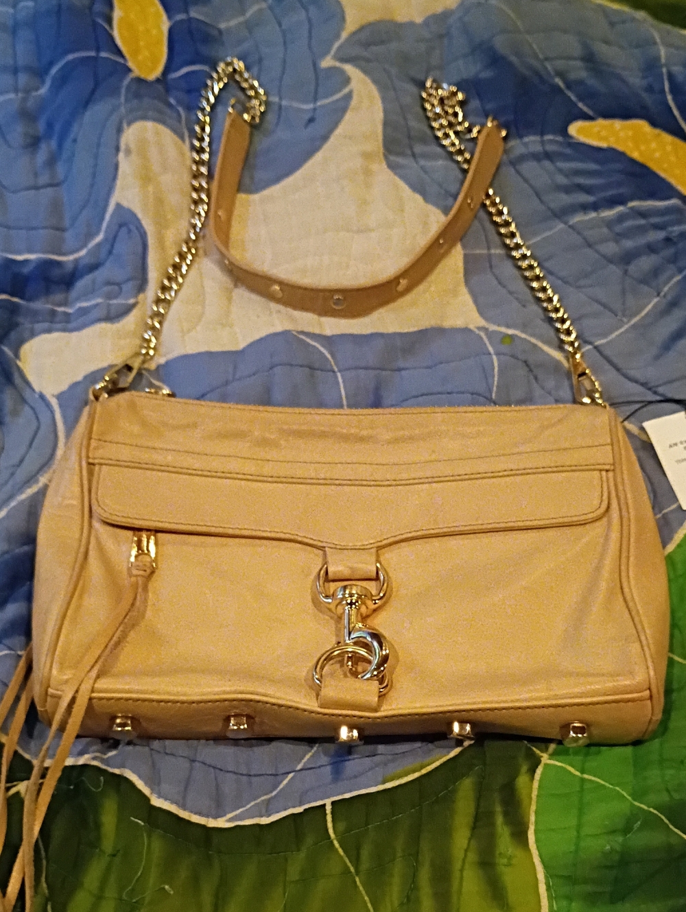 Rebecca Minkoff Crossbody MAB Cream Leather Chain Bag Purse